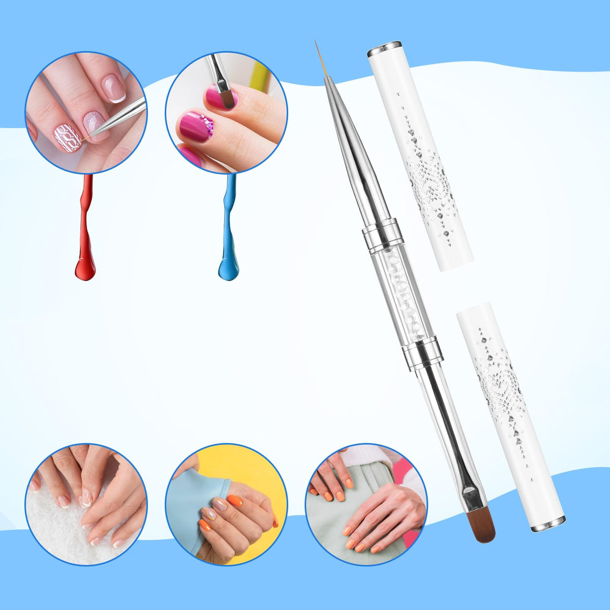 JJUNW nail brushes in protective cap