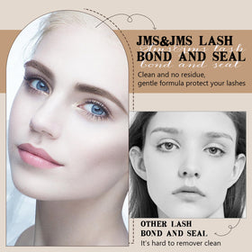 JMS&JMS Lash Bond and Seal Glue on a makeup table