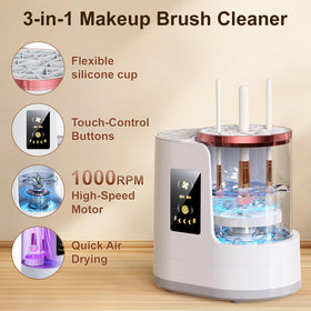 Jnconser Electric Makeup Brush Cleaner side view showing brush holder