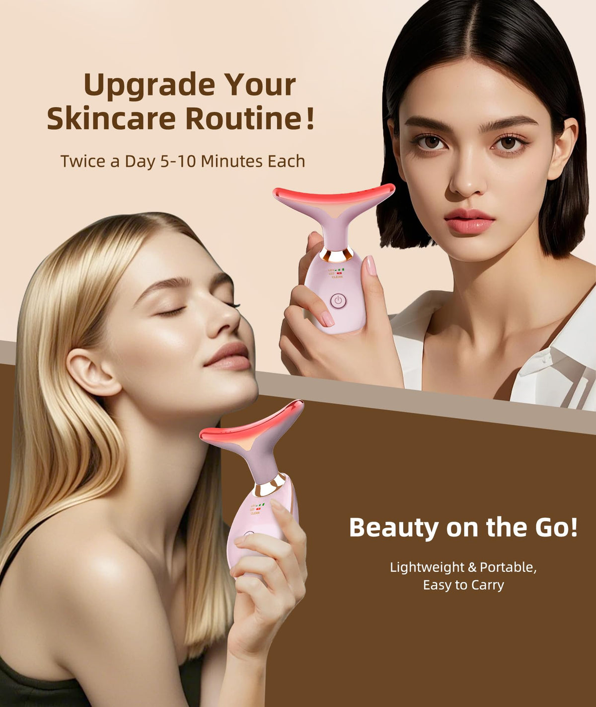 Jobazok Face Massager in use on neck and face