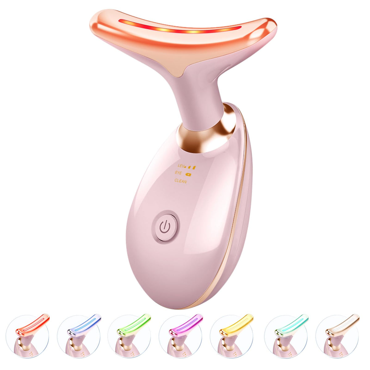Jobazok Red Light Therapy Face Massager Tool front view in pink
