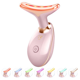 Jobazok Red Light Therapy Face Massager Tool front view in pink