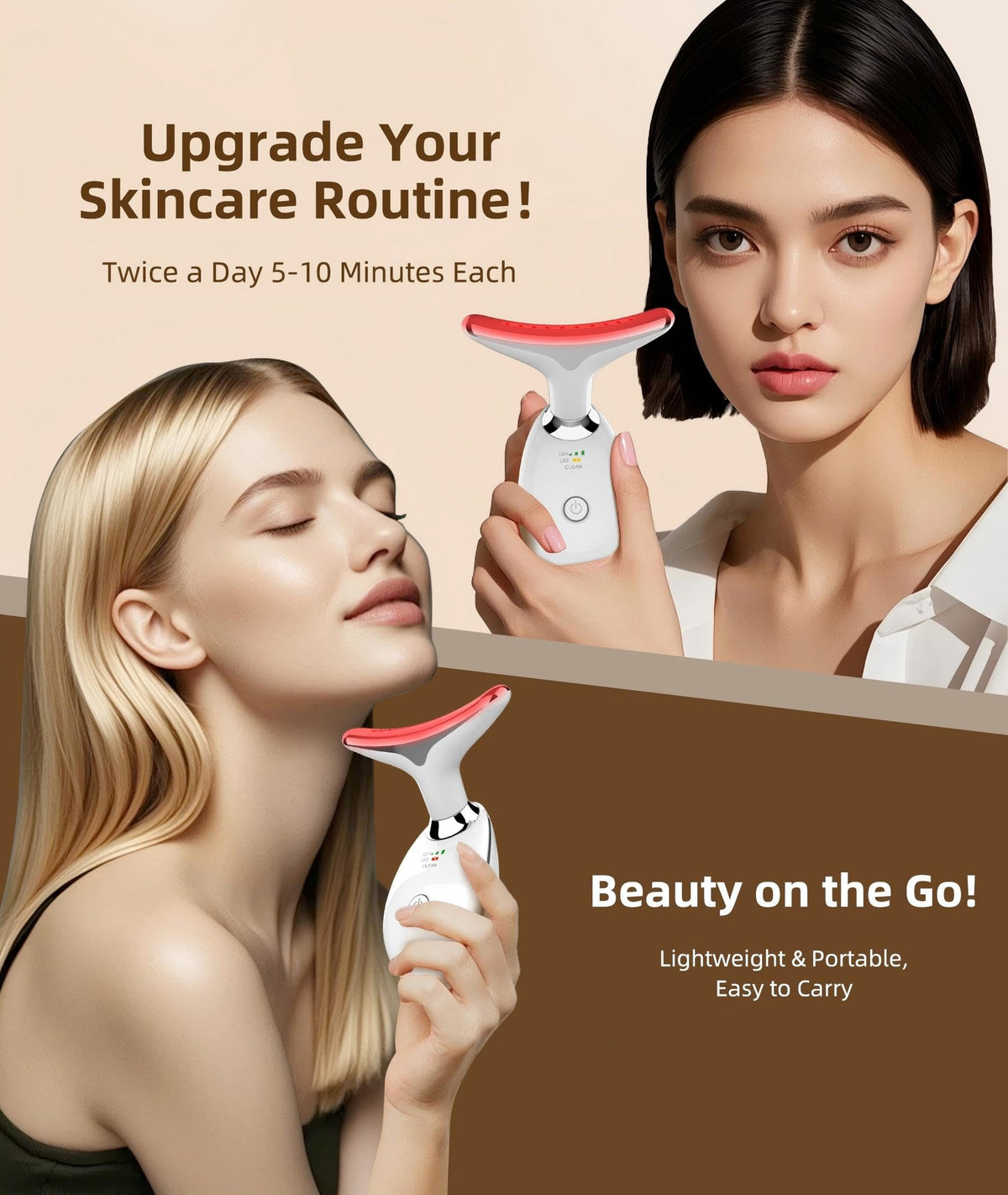 Jobazok Red Light Therapy Massager in use on face