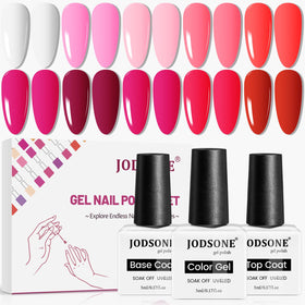 JODSONE 12 PCS Gel Nail Polish Set front view with vibrant colours
