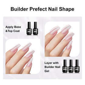 JODSONE 15ML Base Coat Top Coat and Builder Gel set with application tools