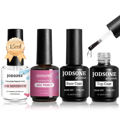 JODSONE 15ML Nail Primer Base Coat Top Coat set front view