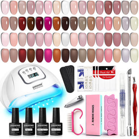 JODSONE 36Pcs Jelly Gel Nail Polish Kit with UV lamp front view