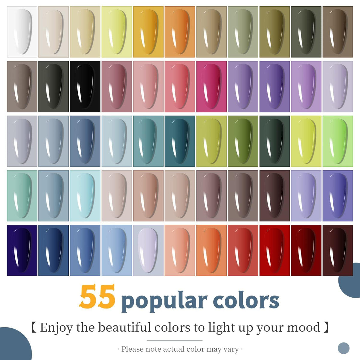 JODSONE 55 bottles of colourful gel nail polish