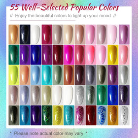 JODSONE 55 glitter gel polishes displayed in kit
