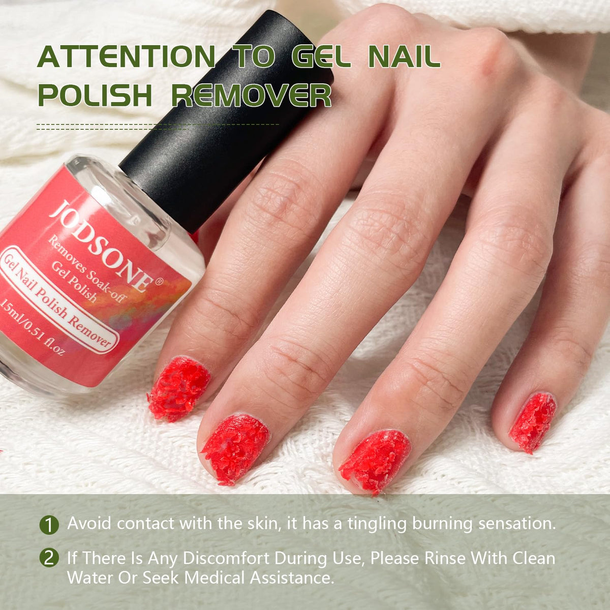 JODSONE base coat and top coat in the nail remover set