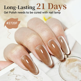 JODSONE Cat Eye Gel Nail Polish in silver shade on nails