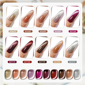 JODSONE Cat Eye Gel Nail Polish set displayed with base and top coat