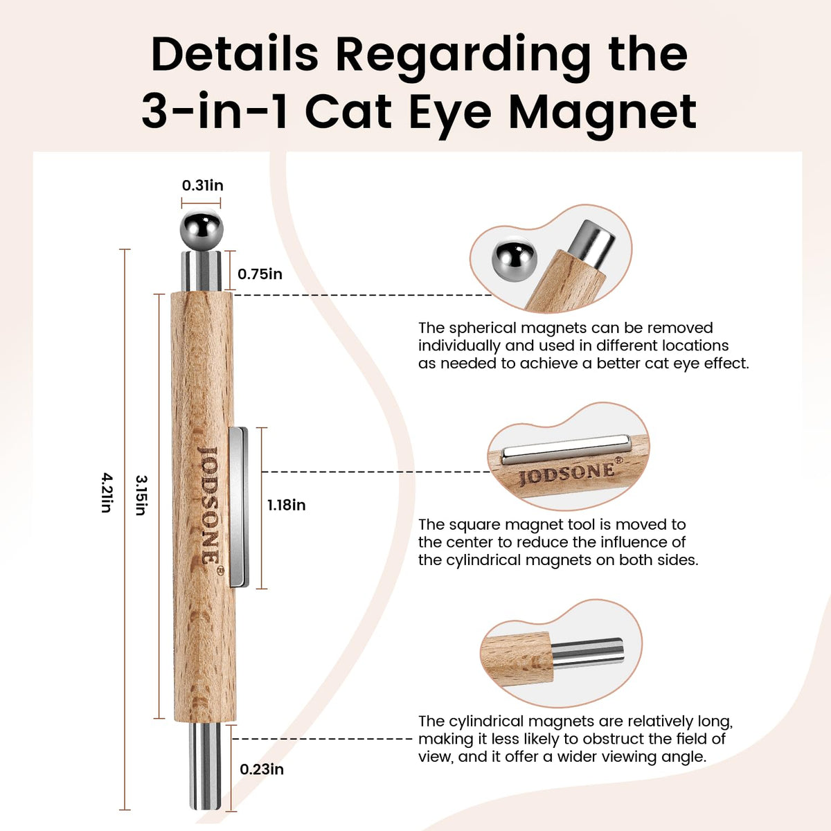 JODSONE Cat Eye Magnet Tool in use on a nail art design