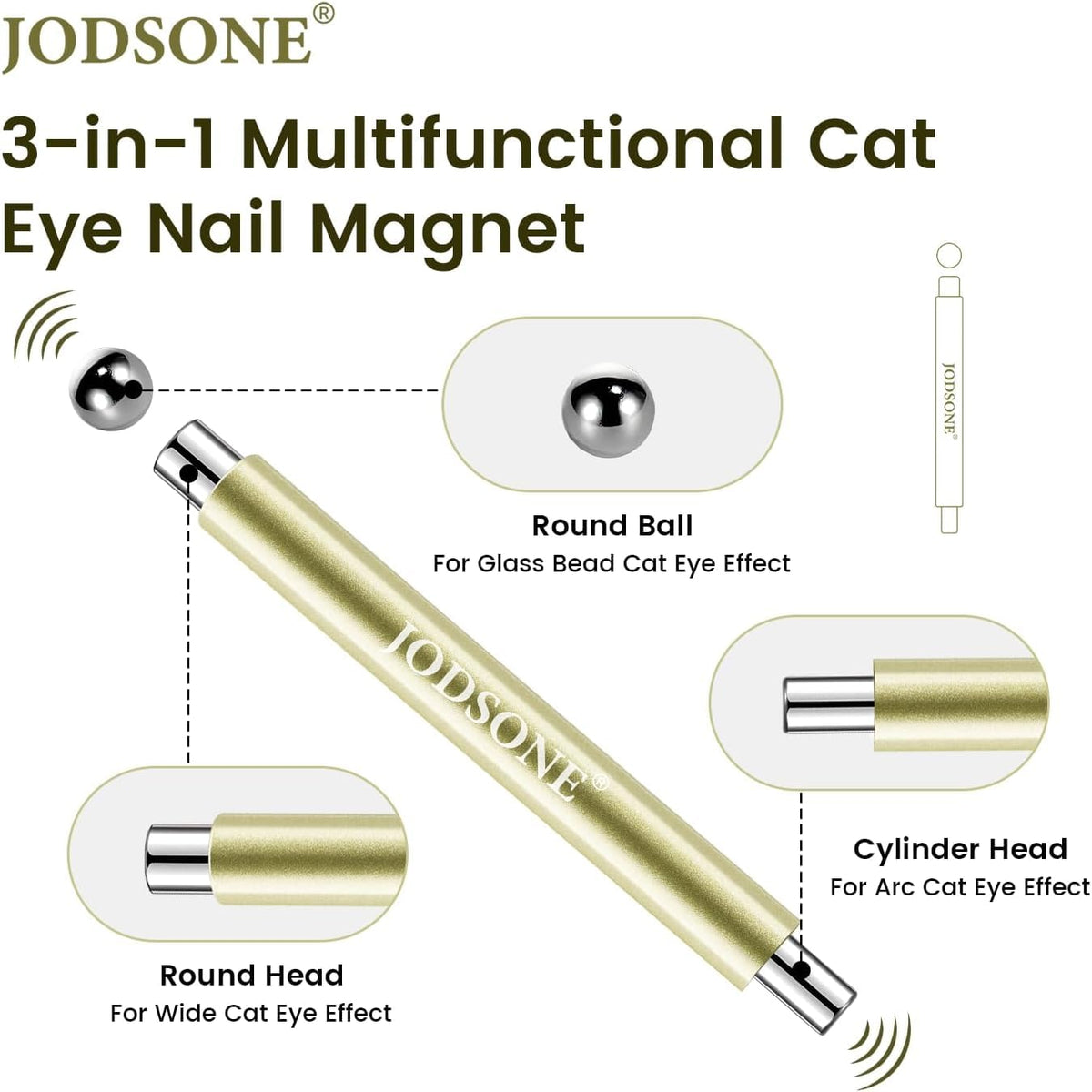 JODSONE Cat Eye Magnet Tool with 6mm and 8mm cylinder magnets