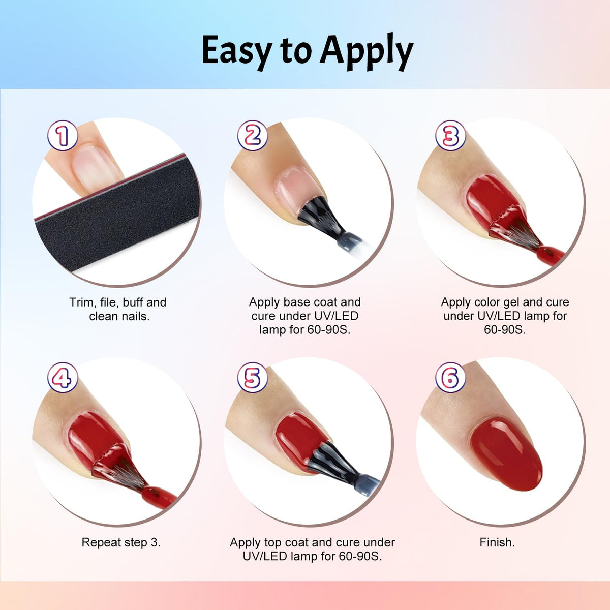 JODSONE gel nail polish bottles with a variety of colours