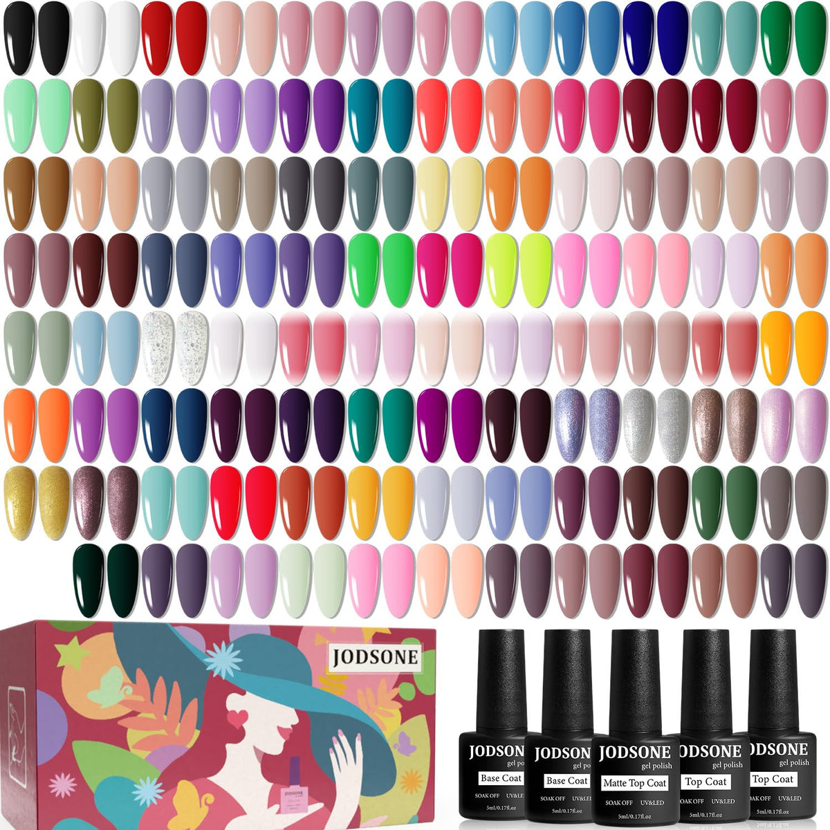 JODSONE Gel Nail Polish Kit 100 PCS with 95 colours