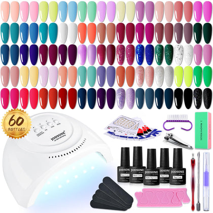 JODSONE Gel Nail Polish Kit 60 PCS with UV light and 55 colours