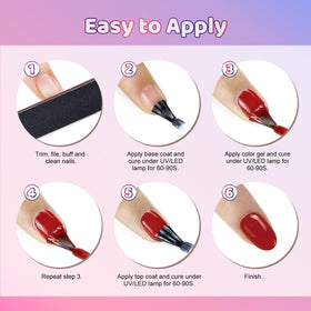 JODSONE Gel Nail Polish Kit in use with manicured nails