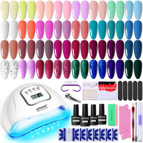 JODSONE Gel Nail Polish Kit with 32 colours and UV lamp