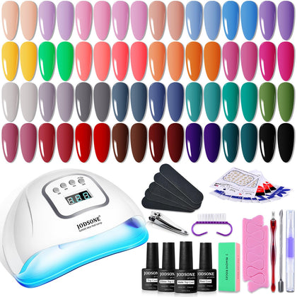 JODSONE Gel Nail Polish Kit with 32 colours and UV lamp
