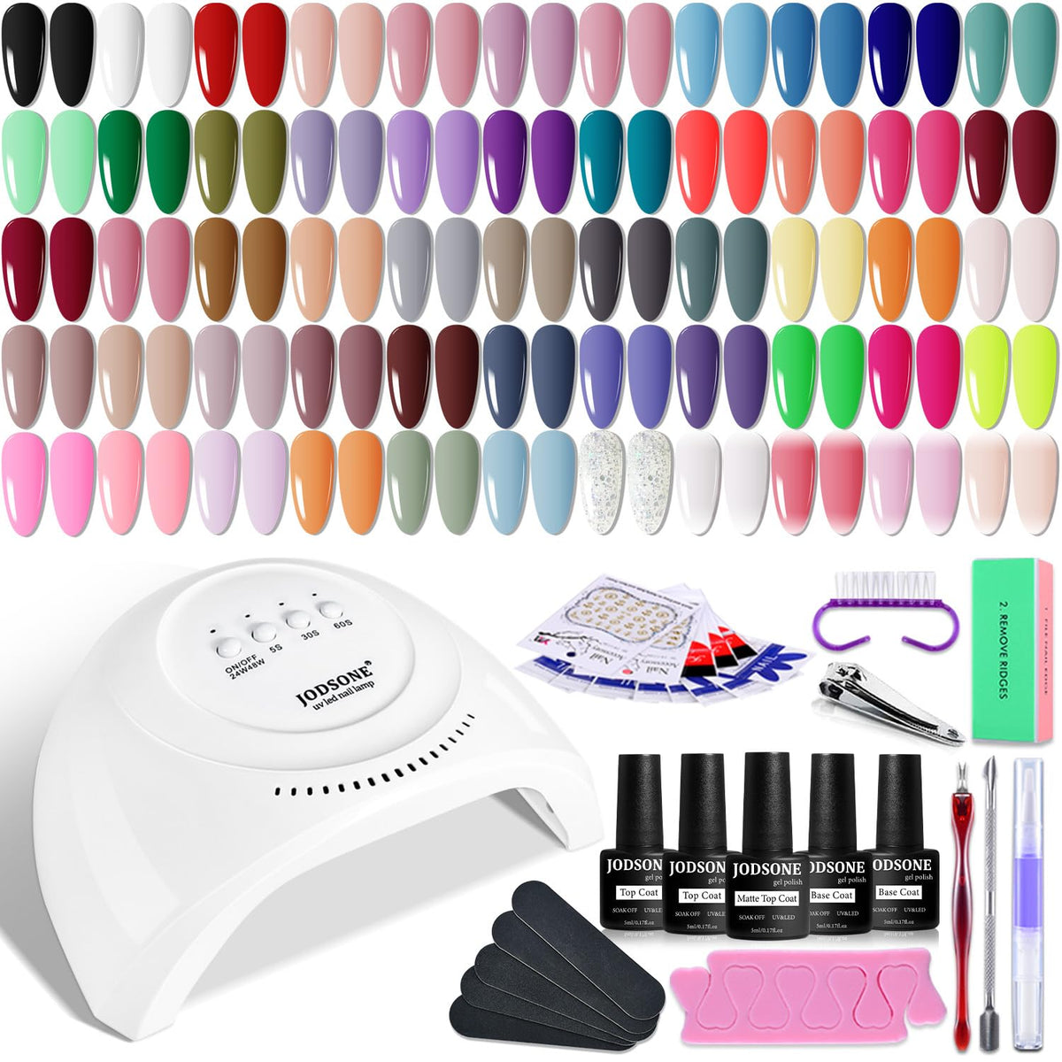 JODSONE Gel Nail Polish Kit with 55 bottles of gel polish