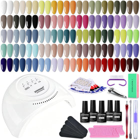 JODSONE Gel Nail Polish Kit with 55 colours and UV lamp