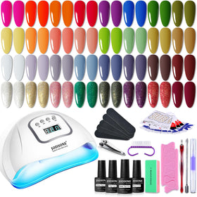 JODSONE Gel Nail Polish Kit with UV light and 32 colours