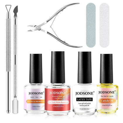JODSONE Gel Nail Polish Remover Kit with tools laid out