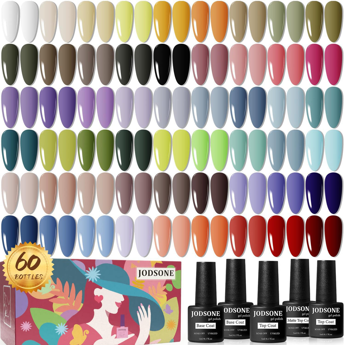 JODSONE Gel Nail Polish Set 60 PCS in gift box