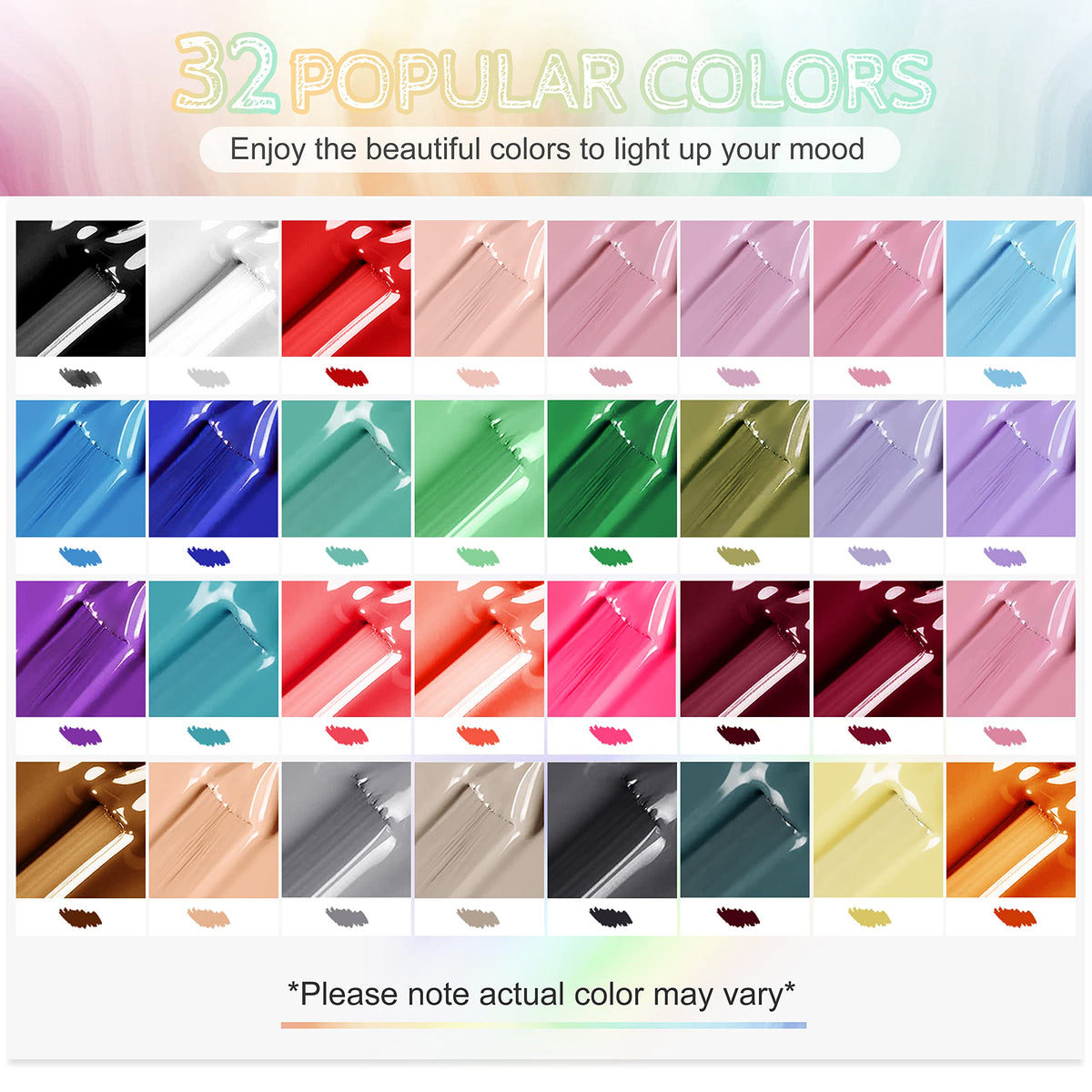 JODSONE gel nail polish set including base and top coats