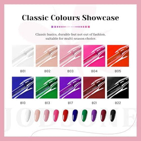 JODSONE gel nail polish set showing vibrant colours and packaging