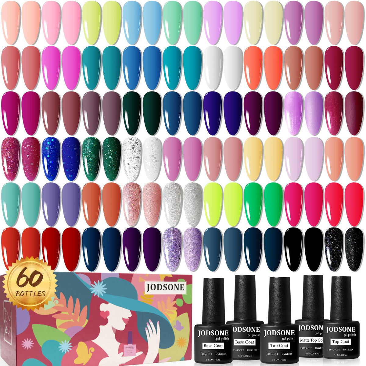 JODSONE Gel Nail Polish Starter Kit 55 bottles front view