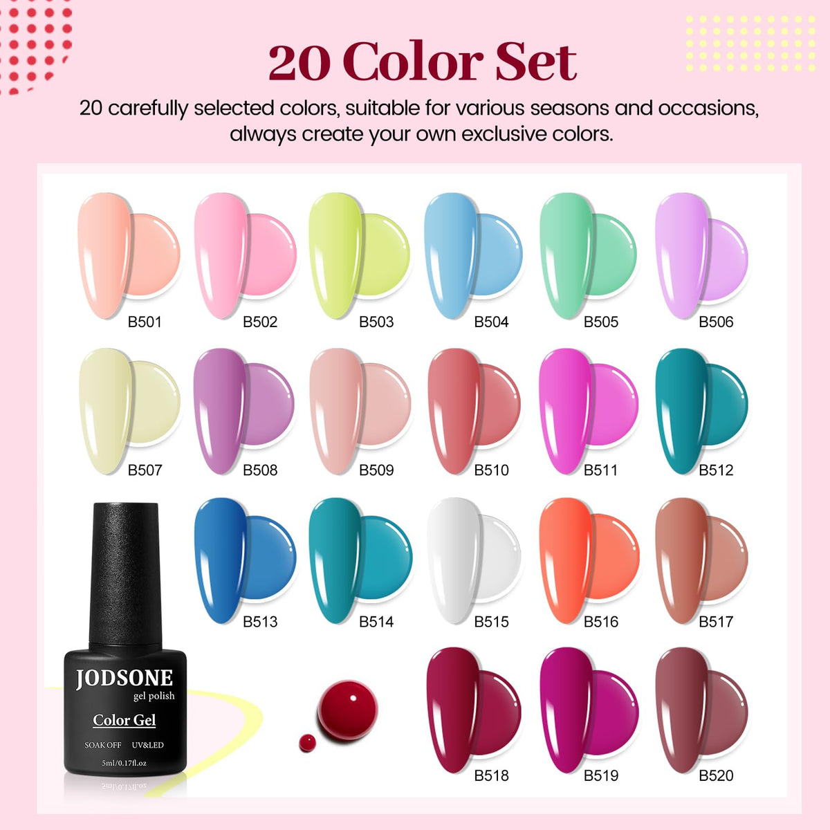 JODSONE gel polish application on nails