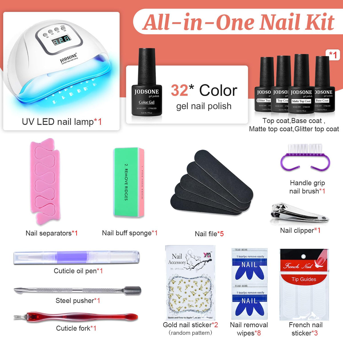 JODSONE matte glitter top coat bottle
