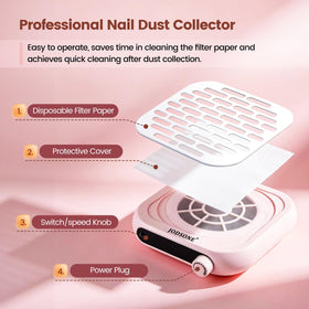 JODSONE Mini Nail Dust Collector close-up of power button