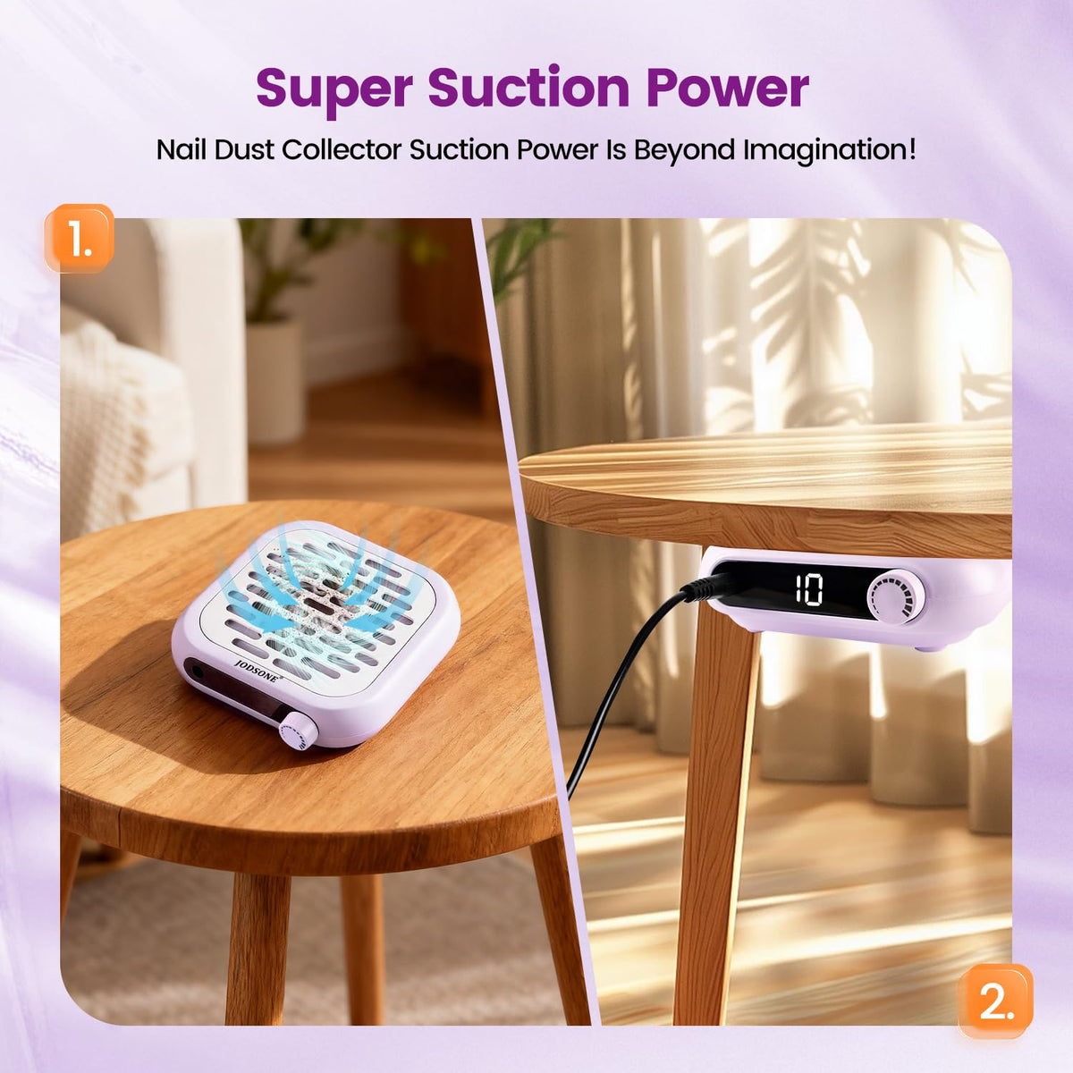 JODSONE Mini Nail Dust Collector compact size in hand