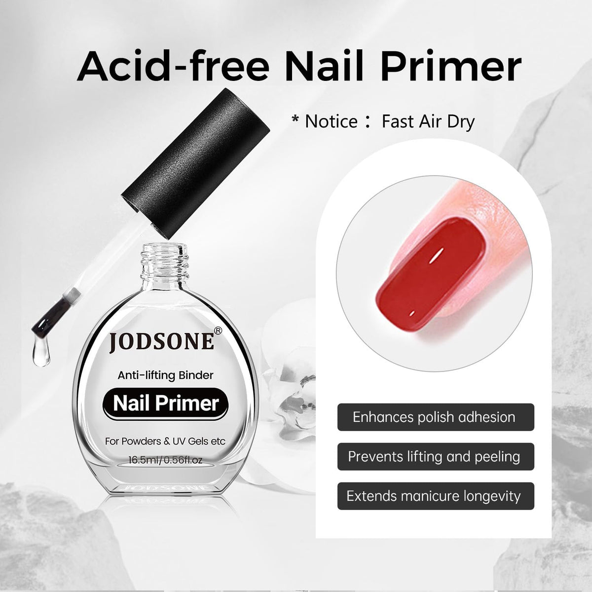 JODSONE Nail Dehydrate and Primer Set displayed on a table