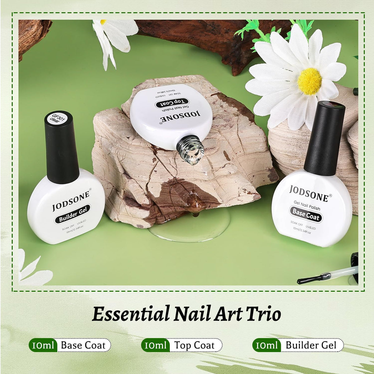 JODSONE nail gel set displayed with manicured nails