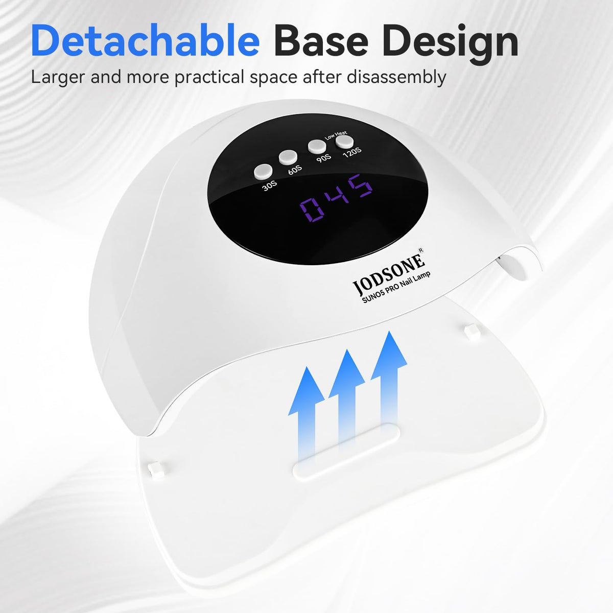 JODSONE nail lamp back view with power cord