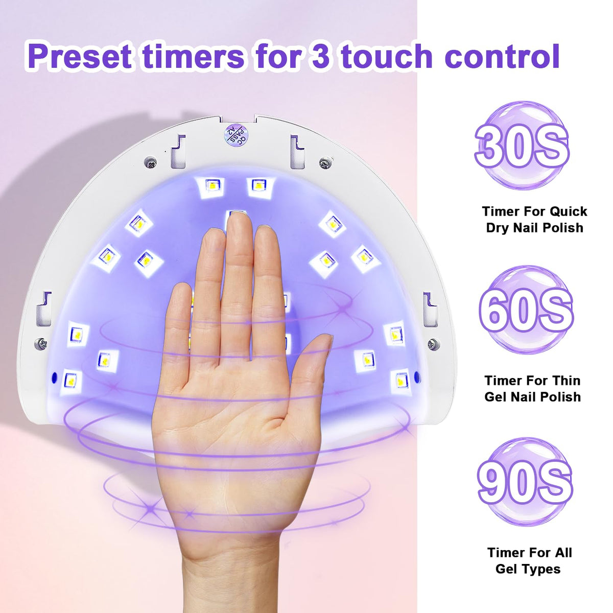 JODSONE Nail Lamp two-in-one design for full-hand curing