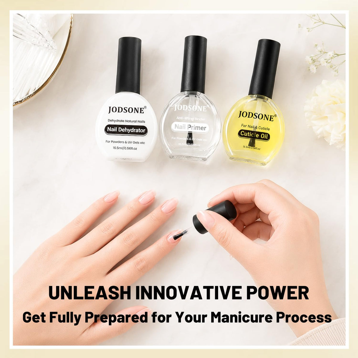 JODSONE Nail Primer applied on nails