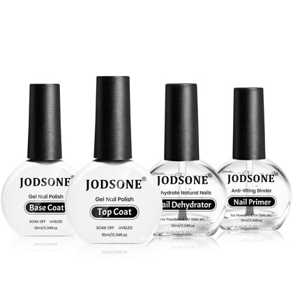 JODSONE Nail Primer Base Coat Top Coat 4 Bottles Set front view