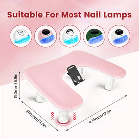 JODSONE Pink U-Shaped Manicure Arm Rest back view