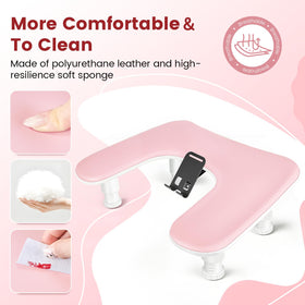 JODSONE Pink U-Shaped Manicure Arm Rest in salon setting