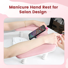 JODSONE Pink U-Shaped Manicure Arm Rest with adjustable arm support