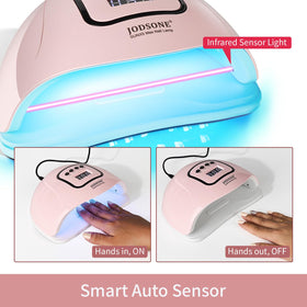 JODSONE Pink UV Nail Lamp side view with LED beads visible