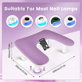 JODSONE Purple Manicure Arm Rest with non-slip base