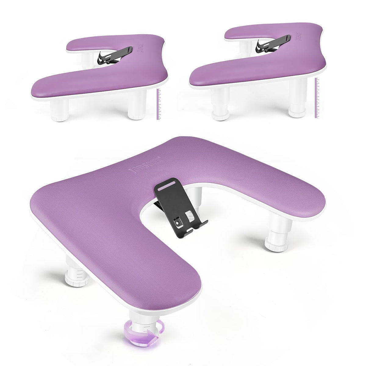 JODSONE Purple U-Shaped Manicure Arm Rest front view