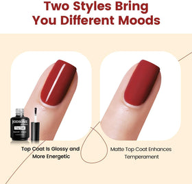 JODSONE Top Coat Gel Polish 15ML application on nails