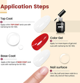 JODSONE Top Coat Gel Polish 15ML with nail tools